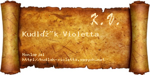 Kudlák Violetta névjegykártya